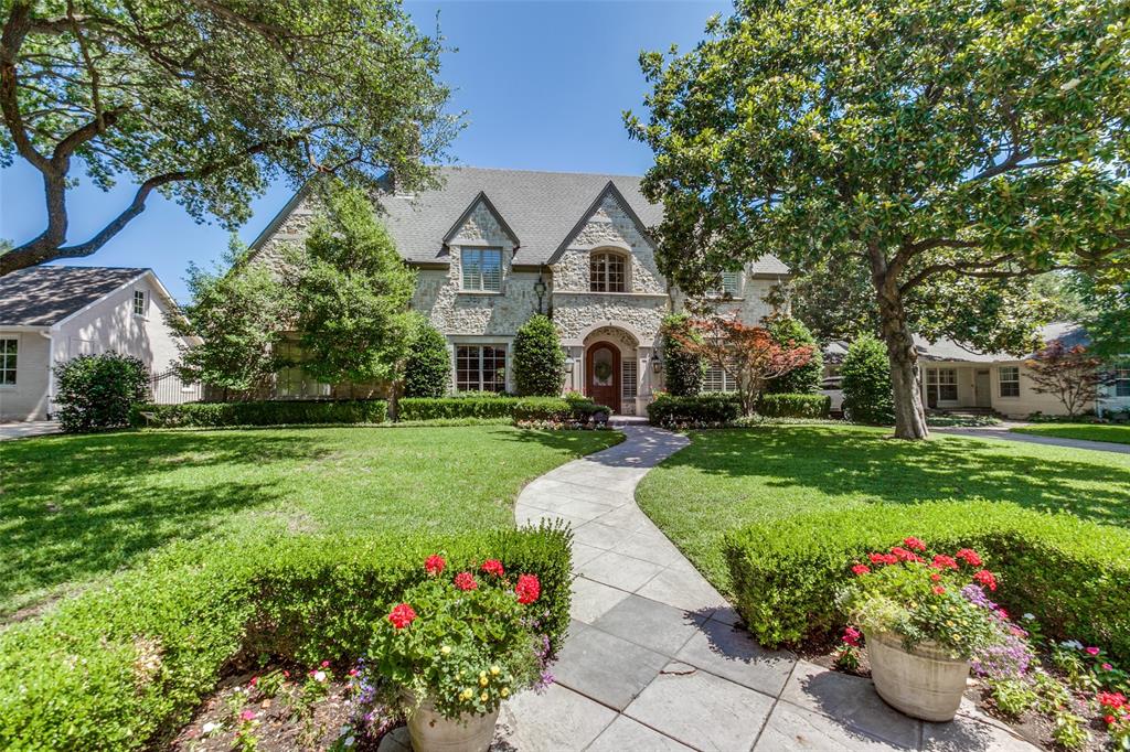 Stately, Elegant English Manor built by highly regarded Hawkins-Welwood.  This spacious, timeless residence is constructed with quality finishes including rich hand-scraped hardwood flooring, double-paned windows with plantation shutters, solid core doors and soaring 11' ceilings.  Generous living spaces flow seamlessly enabling maximum usage of every room!  A rich paneled front living room could also serve as a handsome study with fireplace.  Recently upgraded kitchen with stunning Quartzite counters, anchored by a large center island, features stainless Wolf, Sub Zero and Asko appliances. This open concept design connects with a striking 2-story great room and adjoining breakfast room overlooking a lush grassy backyard and inviting covered patio.  A desirable downstairs primary features a lovely spa bath with separate tub and shower, dual vanities, abundant closet space and additional safe closet.  3 spacious upstairs BDRMS with ensuite baths and game room complete this stellar home.