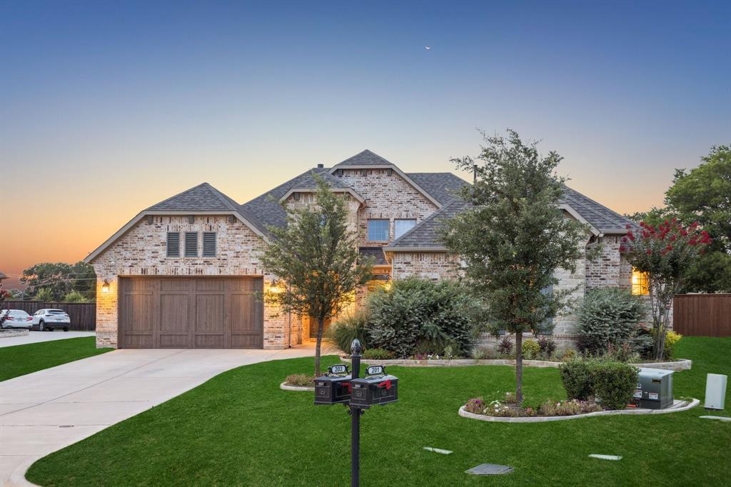 Nestled on a highly desirable cul-de-sac lot in the sought-after Steeplechase neighborhood, this stunning single-story home offers the perfect blend of space, style, and functionality. The expansive backyard is truly a standout, complete with a covered patio and an enormous grassy area ready to accommodate your future pool, sports court, outdoor kitchen, or all of the above. There’s room to dream big here! Beautiful curb appeal welcomes you with manicured landscaping and a three-car garage. Step inside to a refined formal living space featuring tray ceilings and rich plank hardwood floors, ideal as a living or dining area. A private study is thoughtfully tucked away, providing the perfect work-from-home retreat. The open-concept design shines in the heart of the home, where the spacious living room showcases a decorative fireplace with a wood mantel and flows seamlessly into the light-filled breakfast nook and gourmet kitchen. The kitchen is a chef’s delight, boasting a large island, granite countertops, stainless steel appliances including dual ovens, a gas cooktop with vent hood, and a generous pantry. A versatile game room with backyard views offers endless possibilities and could easily serve as a media room. The private primary suite is generously sized with a wall of windows and an ensuite bath featuring a garden tub, separate shower, chevron-tiled flooring, dual vanities, and a walk-in closet. Additional highlights include a functional mudroom with built-in storage, perfect for backpacks and jackets, a spacious utility room with cabinetry, and well-sized secondary bedrooms. Enjoy the ease of single-level living paired with an incredible outdoor space. Residents of Steeplechase enjoy a neighborhood lake along with resort-style amenities including a sparkling pool, jogging trails, a park, and fishing spots to come home to!