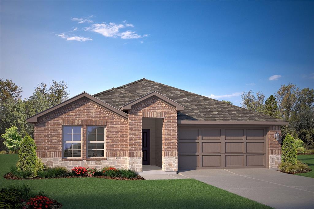 D.R. Horton America's Builder since 2002 is excited to serve as your new home builder in Lonestar at Liberty Trails, a fabulous unique master planned community in Justin and Northwest ISD! The Texas Cali Floorplan Elevation-B is a single-story home offering 4 bedrooms, 2 bathrooms, and a 2-car garage, with an estimated Summer completion. The open layout includes a family room, breakfast nook, and kitchen, featuring a large island, quartz countertops, stainless steel appliances, gas range, built-in microwave, and a corner pantry. The primary suite includes a quartz-topped vanity, a 5-foot oversized shower, and a large walk-in closet. Luxury vinyl flooring enhances the entry, hallways, and wet areas, and the home includes America's Smart Home Technology package. Outside, a covered back patio and fenced backyard with sod and sprinklers provide the perfect outdoor retreat. Additional features include a gas tankless water heater for energy efficiency. Future Community Amenities to include: Club House, Dog Park, Fishing Pond, Pickleball, Playground, Pool, Splash Pad, Walking-Nature Trails and Sand Volleyball. Situated conveniently near Highway 114 and Highway 287, Lonestar at Liberty Trails provides access to key roads, making it ideal for commuting and exploring the surrounding areas.