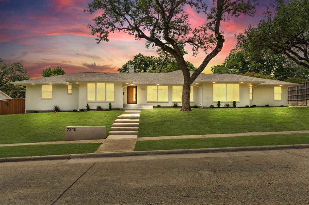 Welcome to 7210 Baxtershire Drive, a bold reimagination of mid-century modern luxury nestled in the sought-after Eudora Estates. This fully renovated gem offers an expansive 4,300+ square feet of open living space, elegantly designed with vaulted ceilings, custom finishes, and a seamless indoor-outdoor flow. Step into the stunning designer kitchen, complete with an oversized island, high-end appliances, pot filler, and a walk-in pantry—perfect for culinary enthusiasts. The expansive primary suite serves as a private oasis, featuring a spa-like wet room, dual vanities, and a luxurious soaking tub. This elegant residence offers five spacious bedrooms and four and a half beautifully appointed bathrooms. Attention to detail is evident throughout the home, with premium hardwood floors and curated lighting, all crafted to elevate your living experience. Entertainment becomes an art form with the grand covered patio featuring an outdoor kitchen, leading to a private backyard sanctuary. Ideal for hosting gatherings or enjoying tranquil moments, this space exemplifies modern indoor-outdoor living. Positioned on a generous .385-acre lot, this property offers ample space and privacy. Located minutes from Preston Hollow Village and major medical facilities, this home is turnkey, timeless, and ready to impress. Come experience elevated living at its finest. Schedule a tour today!...