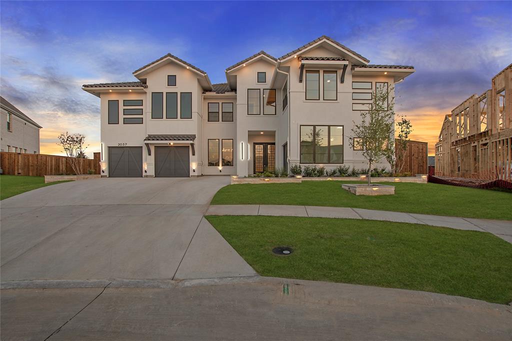 Experience one of Frisco's finest as you step into this modern masterpiece, custom-built in 2024. Indulge in the epitome of luxury living in this all ensuite 6 BD, 7 BA residence filled w designer upgrades. Spanning 6,000 sqft of living space crafted for unparalleled comfort and sophistication. Its seamlessly flowing layout showcases impressive living areas accentuated w custom Millwork, floor to ceiling fireplace, soaring vaulted ceilings, custom chandelier, & sliding door that invites a tranquil indoor outdoor lifestyle. Large windows usher in abundant natural light & after dark contemporary lighting that creates a more intimate ambiance. Spacious gourmet kitchen designed w commercial-grade appliances & large 60in built-in Subzero fridge. Grand Master bedrm is its own private oasis, extended additional 10ft for max comfort & elegance. 4 BDs up w loft area, gamerm & large media designed to WOW you. Garages finished w metallic epoxy coating, patio finished w quartz. No details missed!