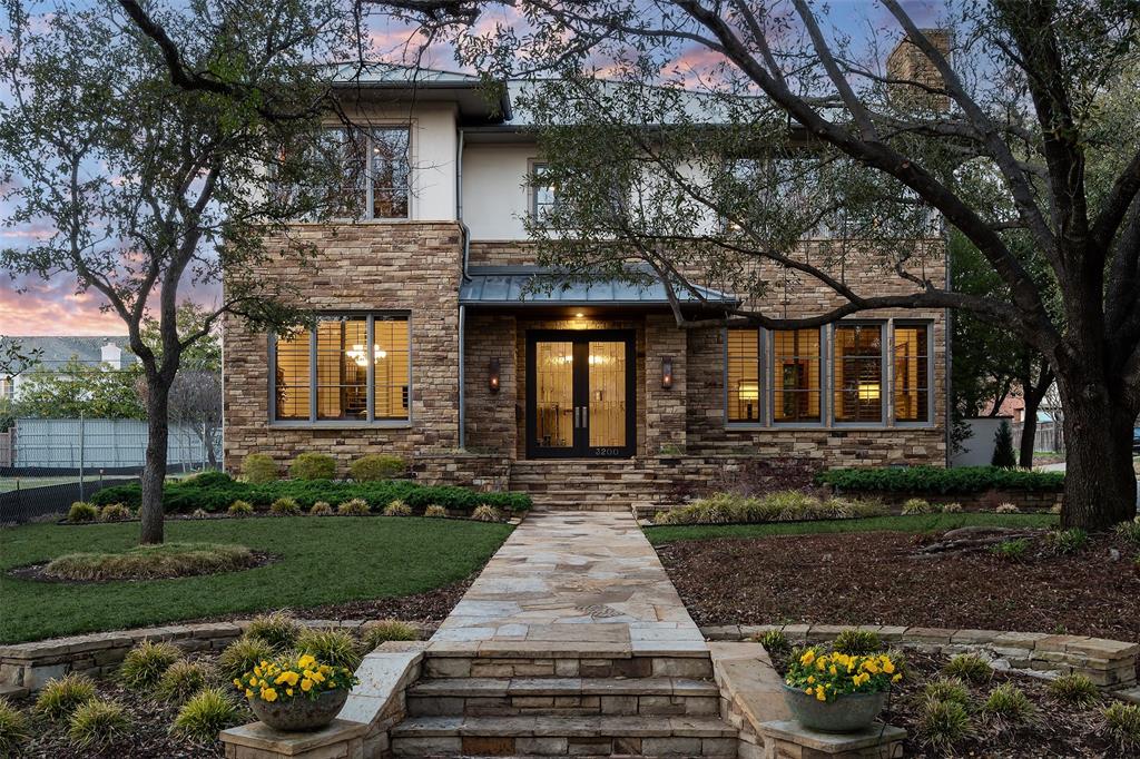 This corner lot location amongst wide and deep lots in coveted Boone Elementary of award-winning Highland Park ISD offers those wanting a well-maintained home built circa 2005 with a terrific floor plan for entertaining and everyday living a rare opportunity at this asking price. The light-filled and open floor plan offer generous living spaces and a gourmet kitchen that opens to a living and breakfast area–all overlooking the covered patio, pool, spa and small grassy area.  A stucco wall provides incredible privacy. Also downstairs is an office or dining room, formal living and guest suite. The downstairs spaces all have beautiful hardwoods that were recently resurfaced.  Upstairs is the primary suite with sitting area, three secondary en suite bedrooms with spacious closets and a game room. The 2-car garage has another bay for incredible storage or a workshop area–perhaps even a space one could make climate controlled. The HVACs were recently replaced, and the roof is standing seam.