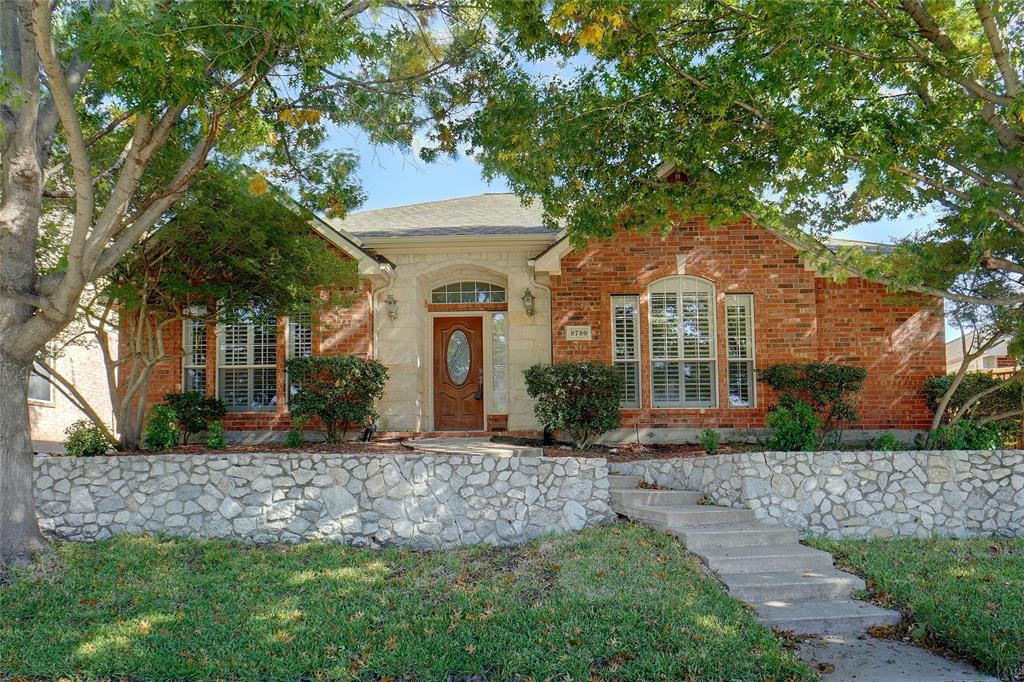 Beautiful home in Westfalls Village community and Frisco ISD! Updated kitchen has large island and breakfast area. Spacious living room with fireplace and elegant touches throughout include wood floors, plantation shutters, crown molding and neutral colors. Lovely dining room for family gatherings. Master bedroom has a sitting area and is separate from the other bedrooms. Master bathroom has double vanities and walk in closet. Two additional bedrooms provide plenty of space for family members, guests, or a home office. Oversized 2 car garage. Backyard complete with patio and privacy fencing. Short walk to community pool, playground and walking path. Great location off Dallas North Tollway and Main.