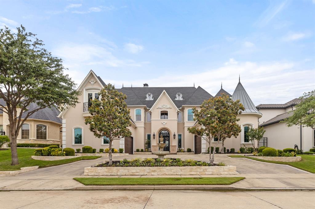 Multiple offer received. Highest and Best by March 30, 2025 8pm. Come and see this beautiful European French Chateau style home with lovely views of Stonebriar Golf Course!! Grand entry features Dome Ceiling, Columns, Custom Moldings, Cathedral Arches, Elegant Limestone, Marble Flooring and Ornate Iron Spindle Staircase with Panoramic Backyard view; Perfect for large style Entertaining. Oversized Gourmet Kitchen features Chef-Graded Appliances, including Drawer Style Refrigerator and Freezer, Pot Filler, Double Oven, Second Sink, Instant Hot Water, Water Softener and Large Sit In Breakfast. 1st floor offers Executive Study with Secret Door, Luxurious Master Retreat w Steam Shower Sauna, Guest BR with Ensuite Bath, and Pool Full Bath. EV Charger in the Garage and Spacious Laundry Area and Mudroom. 2nd floor offers Game Room, Media Room, 2nd Executive Study with Spiral Staircase from Master BR, Study Desk area, 3 additional BRs all with Ensuite Bath, Laundry chute, and Extra Storage Room. Intricate Design and Award Winning Interior Features throughout. Original Homeowners!!