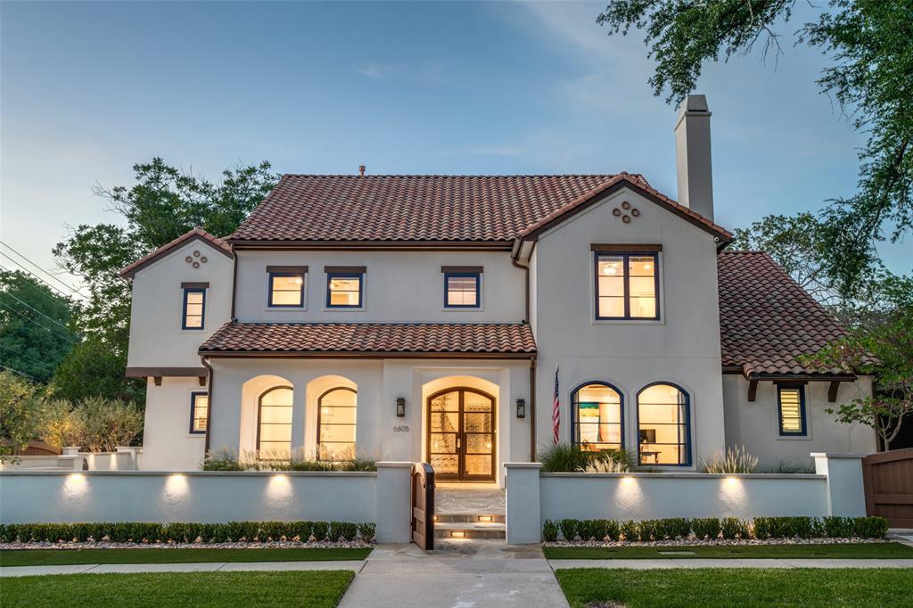 Step into elegance and sophistication in a timeless Santa Barbara-style Mediterranean ideally situated on a fully gated, beautifully landscaped corner lot in the prestigious Preston Hollow neighborhood. This move-in-ready beauty seamlessly blends charm with refined modern living—offering exceptional privacy, curated interiors, and a backyard retreat. From the moment you arrive, you're welcomed by a gracious entry that opens to a formal dining room and a private study with fireplace, and a second living area setting the tone for a home designed with both comfort and entertaining in mind. The sprawling main living area is the true heart of the home—featuring rich wood-beamed ceilings, fireplace, custom built-ins, wet bar, and a dramatic wall of doors that open to your private outdoor oasis. Every room is generously sized, flooded with natural light, and finished with sophisticated details throughout. The chef’s kitchen is anchored by a large center island and complemented by a sunny breakfast nook, walk-in pantry, and a fully equipped butler’s pantry with prep sink. Whether hosting a dinner party or a casual weekend brunch, this space is designed to impress. The primary suite is a true sanctuary, tucked away on the main level with views of the pool. Enjoy a spa-like bath featuring dual vanities, a soaking tub, oversized shower, and a custom closet. Upstairs, you’ll find three additional bedroom suites, each with its own private bath, along with a spacious game room or flex space complete with a wet bar—ideal for a home gym, media room, or gathering area. Home has ample storage. Enjoy outdoor living in your private backyard retreat, complete with a covered patio with new remote screens, fireplace, pool, outdoor kitchen, turf lawn, and an electric gate for added convenience. Home also has a generator. This exceptional property offers classic Mediterranean charm with today’s most desired features—all in one of Dallas’ most established and sought-after neighborhoods.