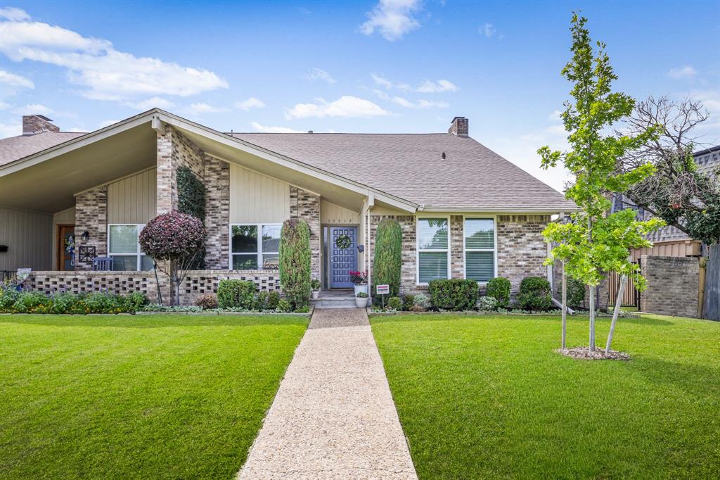 Seldom do you find a 4 bedroom, 2 full bath, 1 half-bath, half-duplex like this. Fabulous location in close proximity to Central Expwy-75, NorthPark Center, the JCC, Presbyterian Hospital, Medical City Dallas, the Dallas North Tollway, and downtown Dallas. Situated on a desirable interior lot within the sought-after Crest Meadow Estates community, this light and bright home flows beautifully and is perfect for entertaining, with refinished hardwood floors. This home has been freshly painted throughout. The main living space features vaulted, beamed ceilings and a wet bar, along with a wood-burning fireplace and a view of the manicured side-yard with turf plus an inviting outdoor patio area. A separate dining area is an ideal space for entertaining and there is also a breakfast area in the kitchen for an additional dining option. The kitchen has been beautifully remodeled with custom cabinetry, gorgeous quartzite countertops, and Bosch and Whirlpool appliances including a built-in microwave and oven, electric cooktop, and recently replaced dishwasher, plus a TV ... perfect for watching your favorite cooking shows. Storage abounds throughout the home. The primary suite is on the first floor, tucked away for a peaceful retreat, and offers a truly stunning bath with a Jacuzzi jetted tub with waterfall spout, a marble shower with bench and three showerheads, and an onyx sink. The second downstairs bedroom offers flexibility as a home office or playroom. A powder bath completes the first floor of this home. Two addl bedrooms are up and share a convenient Jack-and-Jill bath. All original cast iron plumbing has been replaced with new sewer and supply lines, and a 2-car attached garage offers addl storage. This is a rare opportunity to own a fully refreshed, move-in ready 4 bedroom home in a location that rarely comes available.