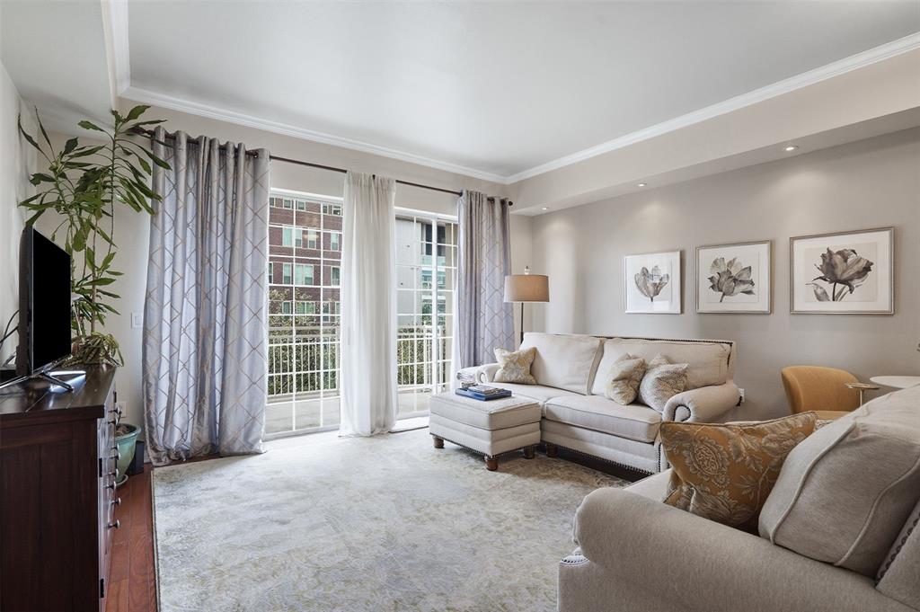 Located in the Turtle Creek corridor near Uptown, Oak Lawn, and the Katy Trail, this updated 1-bedroom, 1-bath condo offers low-maintenance living with convenient access to dining, entertainment, parks, and major Dallas employment centers. Situated within a secured-access community, the residence features an open-concept layout with wood-style flooring, large windows providing abundant natural light, and private balcony access for additional outdoor living space.

The kitchen includes granite countertops, ample cabinet storage, and direct flow into the living and dining areas for flexible everyday living and entertaining. The bedroom includes generous closet space and convenient access to the full bath. Community amenities include 2 pools, fitness center, assigned parking on the same level of the condo, and complimentary valet parking for you and your guests. Located minutes from Turtle Creek Park, Katy Trail, Downtown Dallas, the Medical District, Love Field Airport, and major commuter routes including the Dallas North Tollway and I-35E.