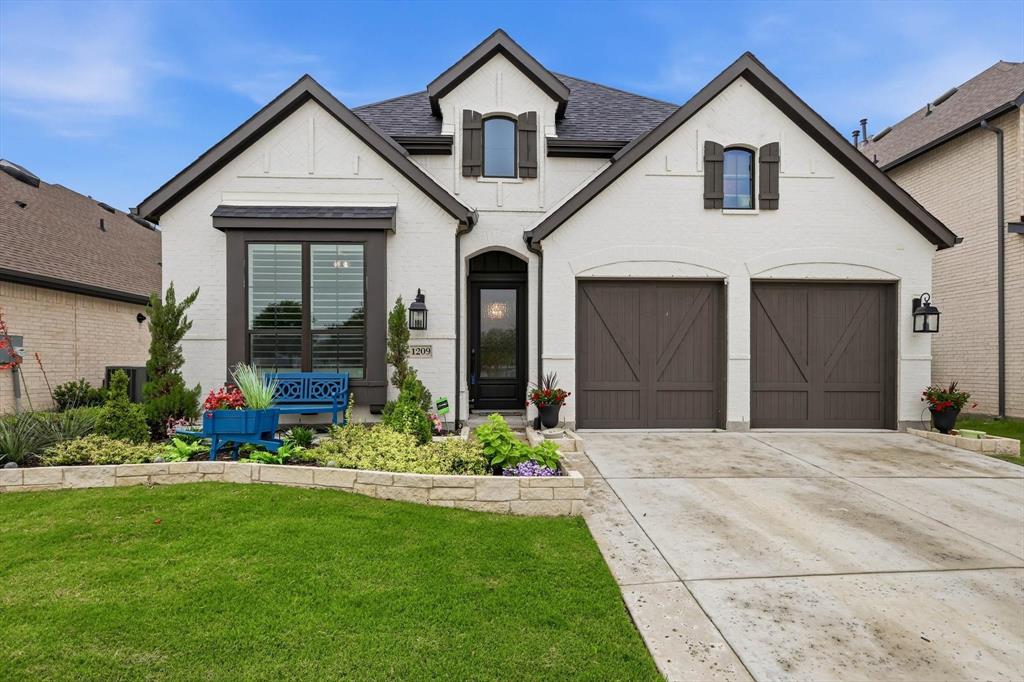 Why build when you can buy this FANTASTIC newer home nicer than the model homes!  All of the bells and whistles in this gem!  Gorgeous front waterview and greenbelt behind--no neighbors in front or behind you!  Every detail was thought out and planned when building this home!  Meticulously maintained!  Gorgeous entry with coffered ceilings with inlaid hardwoods and stunning chandelier!  Wide foyer entry-perfect for you treasured decor. Walk into the amazing main living area complete with  high ceilings, gas fireplace, fabulous hardwood floors, and a wonderful gourmet kitchen! Exquisite top level quartz countertops with a gorgeous center seated island.  Custom cabinets to the ceiling, stainless steel appliances, and fantastic built in butler's pantry with wine rack, cabinets and quartz countertops!  Watch your favorite movies in the large media room!  Relax and unwind in your awesome primary suite with bonus sitting area, and a spacious layout to accommodate large furniture too!  Why go the spa when you have this primary bath!  Top of the line tile throughout, dual vanities, soaking tub, gorgeous chandelier, large walk in shower and one amazing closet!  Bonus space in laundry! 3 car garage perfect for your vehicles or use extra space for gym or wood working area!  A private oasis outside with a large backyard and oversized covered patio! Front yard has front row seating to the gorgeous pond, walking trails, birds, animals and nature right out your front door!  Walk on the trails, restaurants, grocery store, doctors offices, coffee shop, and more.  Enjoy the community pools, parks, food trucks, gardening area and all that Harvest has to offer!  Don't wait to see this one! Seller will consider closing costs for buyer to buy down rate with acceptable offer.