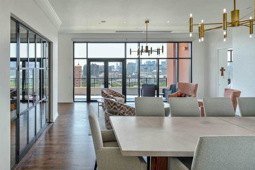 Step into luxury with this unique opportunity to reside in a Plaza II at Turtle Creek three-bedroom condo, boasting expansive living areas, three balconies, and breathtaking vistas with downtown views. Recently revamped and modernized, this condo is a masterpiece, featuring high ceilings, floor-to-ceiling windows, and a wine room. Its open floorplan is enhanced by stunning quartzite and marble countertops. The kitchen boasts a Subzero fridge and Wolf appliances, while an adjacent butler's pantry and wet bar with Scotsman ice makers are perfect for entertaining.
This high-rise gem offers valet parking, concierge services, fitness centers, a library, and a resort-style pool. Recently updated, the Conservatory provides a tranquil escape. A comprehensive list of features and upgrades is available in the document section on MLS. Don't miss the chance to call this premier location home, where luxury and convenience converge.
