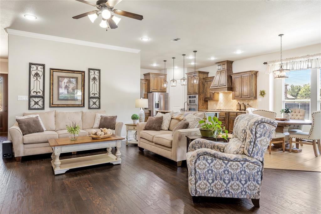 Add this one to your list! Make this beautiful well-maintained gem the place you call home! This beauty sits on a corner lot in the preferred and established Suncrest Subdivision. This home is move-in ready! The interior has been freshly painted! The outside AC unit was installed in May of 2024. And just in time for Summer, you could be enjoying this spectacular backyard outdoor living space which includes a cooking grill and small fridge. This space is perfect for just relaxing, listening to the birds, family cookouts and all celebrations. The yard and landscaping will stay beautiful with the convenient 9 distinct irrigation zones allowing you to water different areas at different times. This home features a well-designed open floor plan that will make entertaining and family time fun and comfortable. The spectacular kitchen will be your family chef's favorite space. The heart of the home includes a large island, beautiful granite countertops, a 5-burner gas cooktop, walk-in pantry, and plenty of cabinets for organizing. The family room features a beautiful stone fireplace with a convenient gas starter that will give you warmth and coziness on those cold winter nights. Few homes come on the market in this peaceful neighborhood with nearby parks, shopping, and all types of dining choices. Great Community. Great Schools. Call your realtor now for a showing!