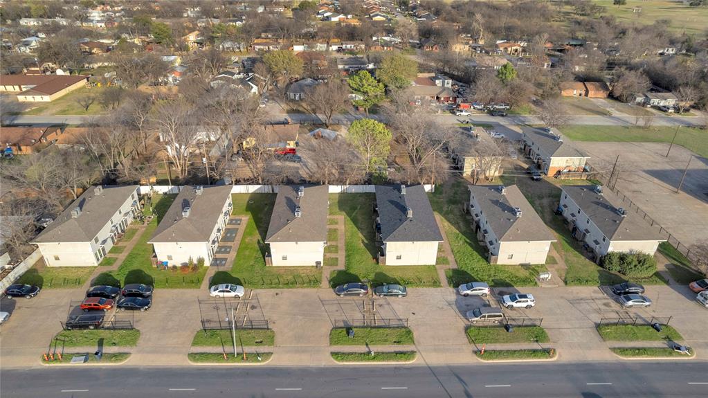 Fully occupied quadplex in Fort Worth offering immediate cash flow and strong investment potential. Each of the four units features a spacious two-story layout with 2 bedrooms and 1.5 bathrooms, approximately 780 square feet per unit, providing comfortable and functional living spaces for tenants. Property has seen recent improvements, with updates completed in select units and a roof replaced approximately three years ago, helping reduce near-term capital expenses. Units offer open-concept living areas, with bedrooms privately situated upstairs and convenient half baths on the main level. Centrally located with easy access to major thoroughfares, shopping, dining, and public transportation, this asset presents an excellent opportunity for investors seeking a stabilized property with upside potential through continued updates and rental growth.