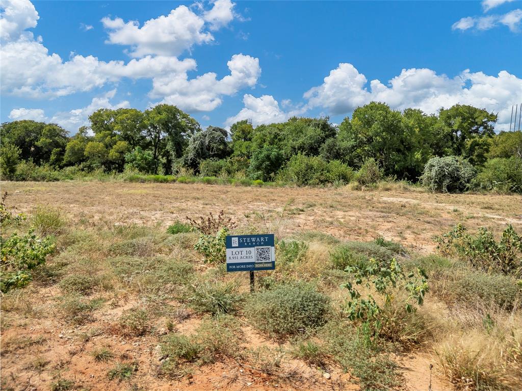 If you have not seen Stewart Ranch, Granbury's newest luxury community, stop what you are doing and make the drive to see it! Located on the Acton Fort Worth side of town sits this beautiful 75 lot, gated development with lots from 1 to 11 acres. Once you turn into the development you will notice a beautifully designed entrance with the peaceful sound of water features on both sides. Enter the development and experience the wide concrete roads and underground utilities as you look out over beautiful views of Comanche Peak. This lot is just over 8.951 acres with lots of elevations and trees. If you are looking for a luxury experience in a community with custom homes, you have found it. Privacy, location, open lots, beautiful views and more. It's a must see!