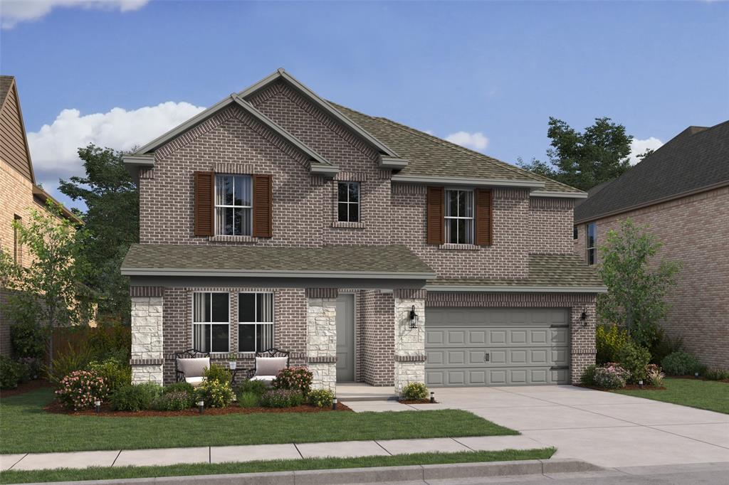 This stunning 2-story home provides a comfortable open floorplan with a convenient home office off the foyer. The formal dining room provides a perfect gathering space for special events. The kitchen features a spacious island and overlooks the well-lit great room and dining area, leading to a large covered patio. In from the garage, a HovHall with valet and laundry room keep your home tidy. The primary suite includes a private bath and a walk-in closet with built-in shelving. A versatile upstairs loft and 3 secondary bedrooms allow for comfort for all. Come visit our model today at 1016 Longbow Trail!