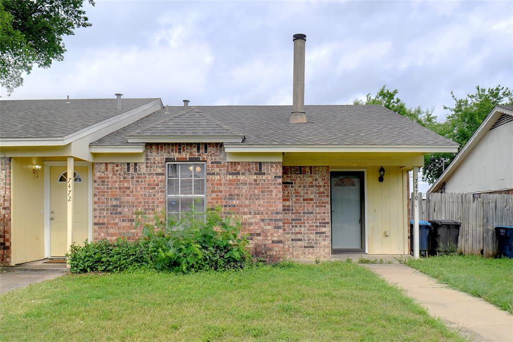 BACK ON MARKET BECAUSE BUYER COULD NOT REFI HIS PERSONAL HOME TO BUY THE DUPLEX.  LOAN FELL THRU AND BUYER CHOSE OUT OF THE PROPERTY.  Incredible opportunity to own a FULL duplex with built-in income potential. Already competitively priced, and now reduced even further—this is one you do not want to miss!  Perfect for an owner-occupant looking to live in one side while generating rental income from the other, or for an investor seeking a turnkey addition to their portfolio. Unit 7470 is currently occupied with stable rental income already in place, while 7472 is vacant and ready for immediate occupancy or leasing.  Both units have been well maintained, offering excellent investment potential and flexibility. Whether you're expanding your portfolio or searching for a smart house-hacking opportunity, this duplex delivers value, income, and convenience. Schedule your showing today before it's gone!