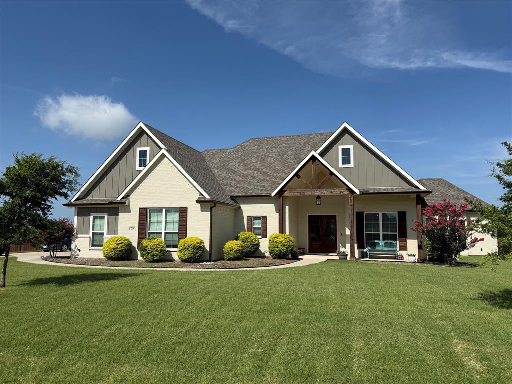 Tired of zero-lot lines? This modern farmhouse on a full acre gives you the space, privacy, and quiet you can’t find in Dallas—without sacrificing style. Designed for both entertaining and everyday comfort, this stunning 4-bedroom, 3-bathroom home in the desirable Dove Meadow Estates of Waxahachie, TX, offers luxury acreage living with peaceful rural views and open skies.Step inside to an inviting open-concept layout featuring a grand gourmet kitchen perfect for gathering. The oversized kitchen island boasts gorgeous granite countertops, a farmhouse sink, and abundant cabinetry, flowing seamlessly into the living and dining areas. High ceilings, elegant lighting, large windows, hardwood flooring, and neutral tones create a warm, timeless feel bathed in natural light.The primary suite is a true retreat with tray ceilings, space for a sitting area, and an en-suite bathroom featuring a soaking tub, separate shower, dual vanities, and plenty of storage. Three additional generous bedrooms provide flexibility for family, guests, or a home office.Entertain effortlessly on the expansive covered back porch—complete with a ceiling fan and room for outdoor dining—overlooking a massive backyard. Recent upgrades include a brand-new roof and gutters for complete peace of mind. Located in a quiet, sought-after community just minutes from historic downtown Waxahachie with easy highway access for a quick DFW commute. Schedule your showing today!
Buyer's Agent to verify accuracy of all information including but not limited to square footage, room sizes, lot sizes, all sizes, all features, schools, taxes, amenities, HOA, etc. Neither Seller nor Listing Agent makes any warranties or representation as to accuracy.