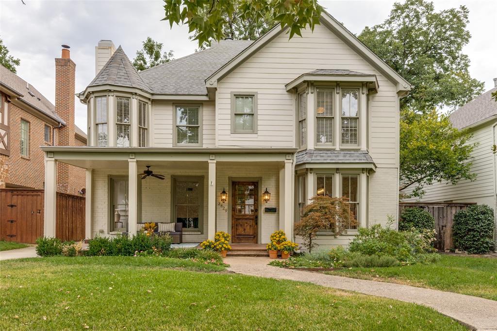 Welcome to 3829 Amherst in University Park. Nestled within the coveted Fairway, this home has 3433 square feet, 4 bedrooms and 3.5 baths. Upon arrival you will be greeted by an inviting covered front porch. The main level features two light filled Living and Dining areas, 2 fireplaces, a Kitchen overlooking the backyard and a guest bedroom. Upstairs find the oversized primary suite with a spacious living area complete with fireplace. Primary Bath has separate tub and shower and two walk-in closets. Two additional bedrooms, a laundry room and a bonus room catering to various needs(office-playroom-nursery), complete the second floor. Outside enjoy the large shaded deck. Conveniently located to UP Elementary, Curtis Park and the vibrant shops and restaurants in Snider Plaza. Award winning HPISD!