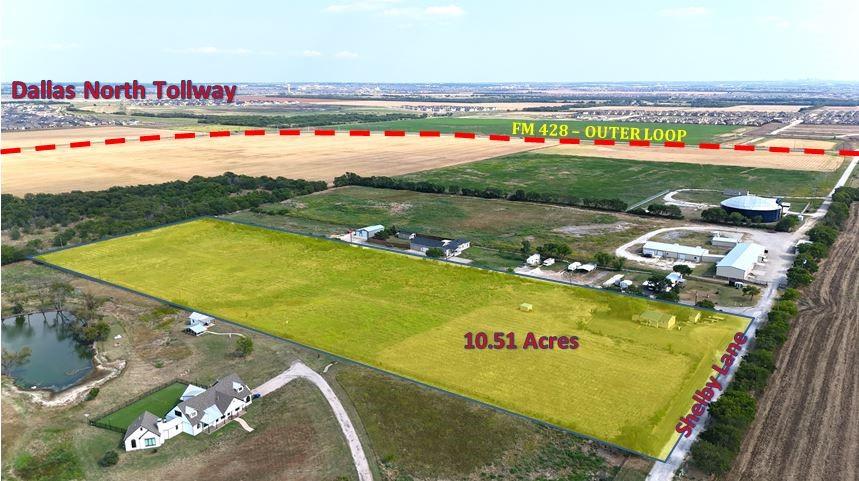 Don't miss this opportunity to purchase versatile land in Celina's ETJ with potential commercial development options.  This parcel is just west of the Dallas North Tollway, about half a mile north of the Outer Loop, just south of a future 6 lane road and adjoins the future location of Celina High School.  Plan now to invest or consider development plans as utilities are nearby.  The parcel is level, no flood plain and no known restrictions.