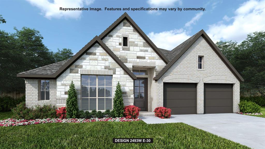 Entry welcomes with 12-foot ceiling. Game room with French doors and 12-foot ceiling off extended entry. Kitchen and dining area open to spacious family room with wall of windows and a wood mantel fireplace. Kitchen hosts inviting island with built-in seating space, a 5-burner gas cooktop, and two wall ovens. Hardwood floors throughout main living area. Primary suite includes bedroom with 12-foot ceiling. Double doors lead to primary bath with dual vanities, a freestanding tub, separate glass-enclosed shower and two walk-in closets. Abundant closet space and natural light throughout. Extended covered backyard patio. Mud room off three-car garage.