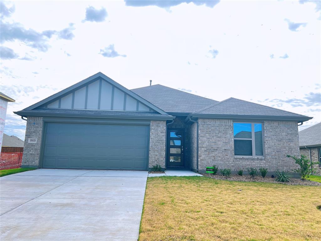 Welcome to this Brand New 2023 Construction inviting one-story home nestled in a peaceful and family-friendly neighborhood in Rolling Ridge community with beautiful lake view!! This home is designed to cater to your every need with its thoughtfully planned layout. The open-concept living area seamlessly connects the living room, dining room, and kitchen, creating an inviting space for gatherings and entertainment. The master bedroom boasts a walk-in closet and an en-suite bathroom with a soaking tub and separate shower. Three more bedrooms offer flexibility for family, guests, or home office space. Step outside to your private oasis with an exclusive Lakeview, lush landscaping, and ample space for outdoor activities and relaxation! Besides, please enjoy the ease of commuting with quick access to US 75 and Route 5, making your daily journey a breeze. Come and see! Be the 1st one living in the house!