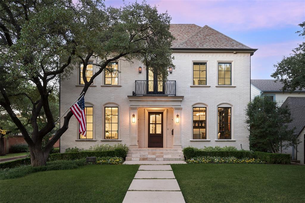 Stunning transitional Prous built home on one of the most family friendly streets in Highland Park. The home features upgraded insulation, soundproofing & windows and a breath taking new (2020) pool. Hardwoods, crown moldings & stone throughout home, open concept family living w a fireplace & wet bar and French doors to covered patio w fireplace and pool. Dream kitchen has massive marble island, pantry, beautiful cabinetry and high end appliances (Wolf, Sub Zero). There is a beautiful library-study at front of the house, and a generous dining room. Upstairs are four + bedrooms, all with ensuite baths, plus a huge (20 x 18) bonus or game room which can be the fifth bedroom but currently functions as a Fantasy Closet! The garage sparks a whole other conversation with epoxy floors, & a killer custom tool bench with built in TV.