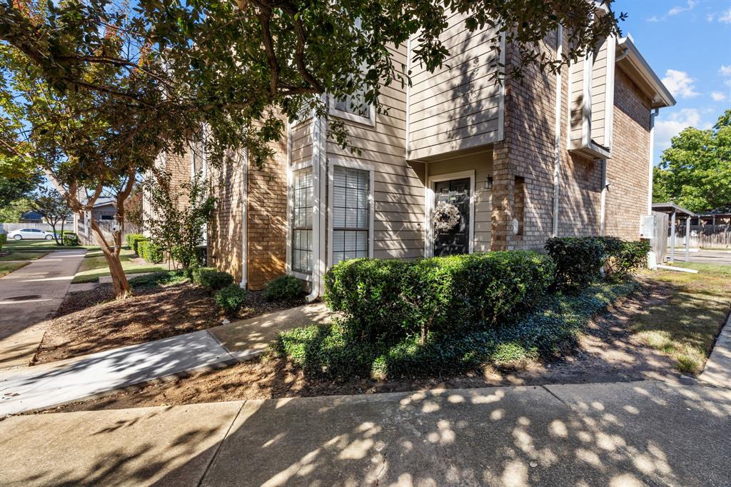A Lovingly maintained, updated, and FURNISHED corner unit condo with a community pool and clubhouse in the heart of Colleyville. Minutes from DFW airport, lots of shopping and restaurants.  Downstairs living and kitchen host a cozy fireplace, laminate floors, and quartz countertops. The unit has two master bedrooms with large walk-in closets and separate baths.  Tons of storage with a full-size washer and dryer area, a coat closet, a stair closet, a linen closet, and an outdoor storage closet. The patio area is fenced and xeriscape with access to sprinklers. It is a great walking neighborhood with a low-maintenance lifestyle.