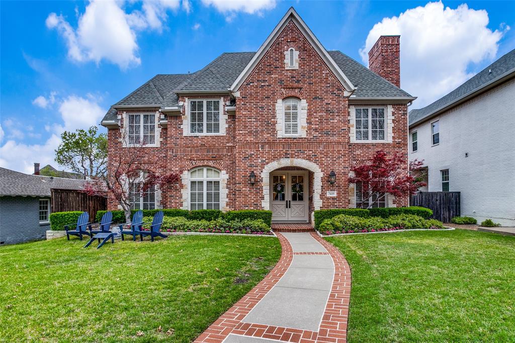 Gorgeous traditional family home in HPISD that offers warm, custom stone architectural accents while boasting natural light throughout. Walkable to Boone Elementary, this home provides comfortable and convenient living spaces that cater to all. Upstairs offers an oversized primary suite with a spacious bathroom, soaking tub, and large walk in closet. 3 additional bedrooms each with ensuite bathrooms, a playroom or upstairs living space that could easily double as a 6th bedroom, laundry room, and 2 built in workspaces round out the upstairs. Downstairs guest suite or office host a separate sitting room. Gourmet kitchen with a double gas range, marble island, and roomy walk in pantry is open to family room with gas fireplace and custom built in bookcases. A beautiful living room and dining room flank the entry.  The backyard oasis is complete with heated pool, waterfall, outdoor kitchen and garden. Don't miss out on this one of a kind, Park Cities gem.  Truly a must see!