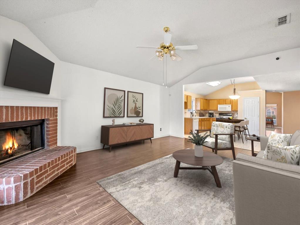 Move-in ready and refreshingly low-maintenance — no HOA, no carpet, and easy single-level living on a corner lot.

Inside, the flexible layout offers two living areas and durable luxury vinyl plank flooring throughout. Recent improvements include a new roof and garage door (2024), along with a sprinkler system and hard-wired security for added convenience and peace of mind. Natural gas appliances are another bonus! 

Step outside to a fenced backyard with a covered patio — a comfortable space to relax, grill, or entertain. Conveniently located near Chuck Silcox Park, a large greenbelt, shopping, dining, and quick interstate access for an easier commute.