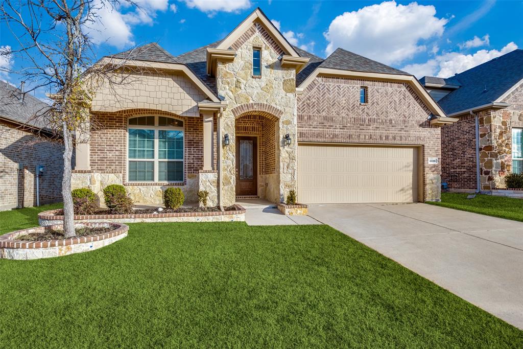 Open and inviting! This meticulously maintained one story home has the perfect layout. The kitchen is open to the living and dining for easy entertaining. Enough room for everyone in the spacious living room with gas fireplace. The primary bedroom ensuite has with dual sinks, a soaking tub and a large walk-in closet. The office can be used as a 4th bedroom or flex space. Wood-look tile flooring throughout main areas for easy cleaning. Enjoy all of the amenities that the Highlands at Westridge has to offer including community pools and parks. Close to shopping, schools, restaurants and the PGA. Prosper ISD school district.