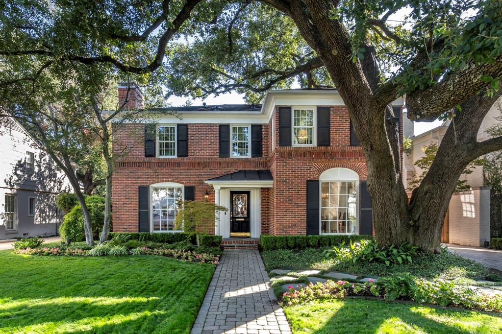 This elegant traditional home, nestled in the heart of University Park, is thoughtfully designed to offer both comfort and style. Upon entering, you’ll be welcomed by bright, airy formal living and dining areas, featuring two fireplaces and oversized windows that invite in natural light. The expansive living area, enhanced by classic French doors, seamlessly opens to a spacious backyard oasis, complete with a pool, spa, and a patio. The cabana, equipped with a bath and kitchen, adds to the outdoor appeal, along with a detached two-car garage.

The eat-in kitchen is a chef’s dream, boasting high-end stainless steel appliances from Subzero, Bosch, Viking, and Dacor, as well as a walk-in pantry and cozy breakfast nook. Upstairs, the primary suite offers serene views of the pool, accompanied by a luxurious marble bathroom and a generous walk-in closet. Three additional large bedrooms, one ensuite and two with a Jack-and Jill, are also upstairs, along with ample storage options.

Situated on one of the most coveted blocks in University Park, this home is conveniently located between Preston and the Tollway, close to shopping and dining at Inwood Village, zoned to Bradfield Elementary, and within walking distance to Highland Park High School and Germany Park.