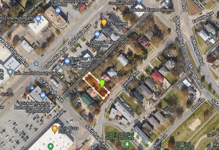 A great opportunity for prospective developers or buyers to to build 5 townhomes or 10 apartment buildings just over 2 miles from downtown Dallas and half a mile from I-30.
Buyer and buyer's agent to verify dimensions and allowable lot use and to verify all MLS information, including dimensions, square footage, schools, zoning, utilities, etc. Mineral rights do not convey.