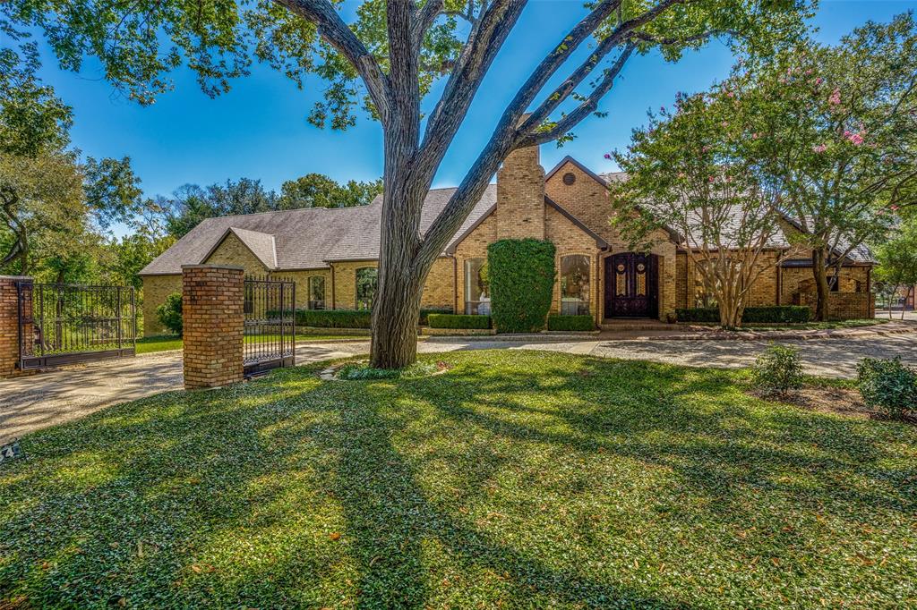 Ensconced on a beautiful  Preston Hollow cul-de-sac. Experience tranquility on the one acre property flanked by a tree-lined creek and mature magnolia and crepe myrtle trees.Designed with views of lush gardens, a lagoon style pool and jacuzzi, the home accommodates large events with its gated entrances, ample parking, wrap-around circular driveway, multiple covered patios and four car garage.Inside are 3 spacious living areas downstairs along with the master bedroom, sitting area and study. Three additional bedrooms, each with private bath and walk-in closet are close to the kitchen. A rear staircase leads to a private office,bedroom and living area that is perfect for quarters.1st floor:6708sf,2nd floor:1950sf
