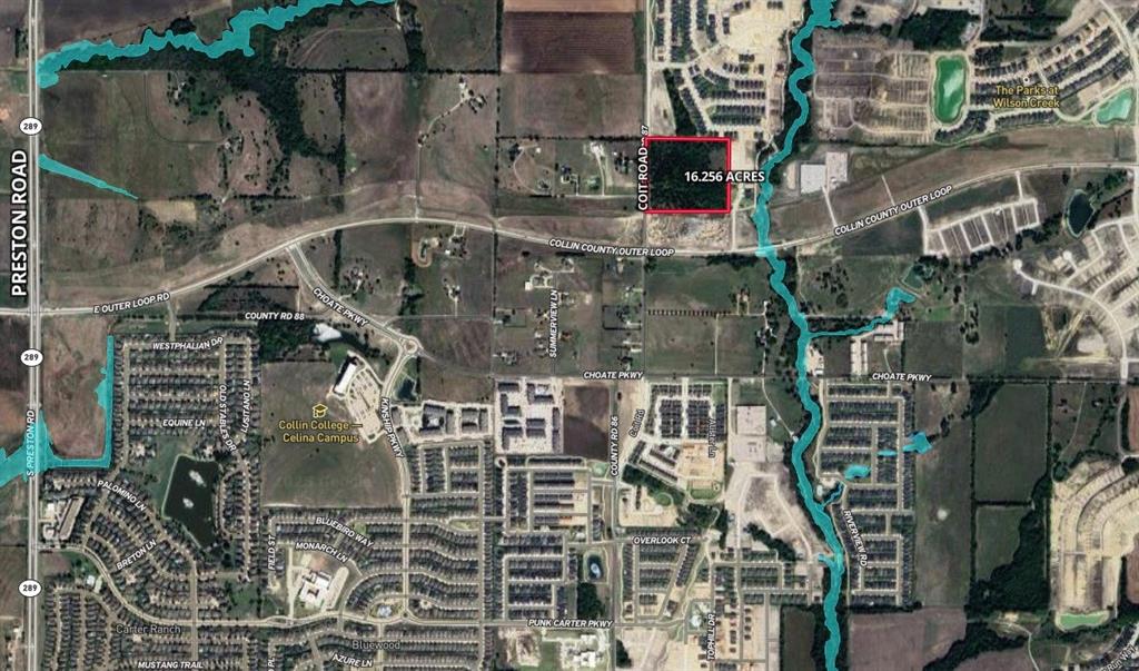 LOCATION!! LOCATION!! LOCATION!! This 16.2 Acre tract is located on the Hard Corner of Coit Road and The Outer-Loop approximately 1 mile East of Preston Road in Celina. Great investment property or user tract with Great Commercial potential. All utilities are available to this tract. A lot of roof tops are nearby and growing.
