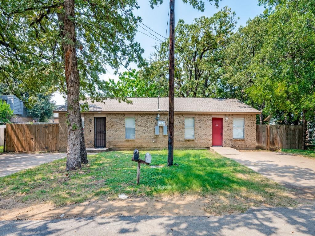 Prime Investment Opportunity:100% occupied duplex, located 10 minutes from UTA Campus and the entertainment center of central Arlington. With access to main thoroughfares for easy commuting, the property provides tenants with convenient access to major
attractions while delivering steady rental income for investors. Both units have been thoughtfully updated and feature:
Open concept design combining living, dining, and kitchen areas for modern functionality. Recent renovations including
laminate flooring, Fresh paint creating a clean move-in ready appearance and updated fixtures providing contemporary
appeal. Sizable bedrooms offer comfortable living spaces and a large bathroom in each unit with tub-shower
combination. Privately fenced backyards provide outdoor space and privacy for tenants. Unit B has a large outdoor
storage unit for tenant use. This turnkey investment property offers immediate cash flow with reliable tenants already
in place. With tenants responsible for all utilities, operating expenses are kept to a minimum, maximizing rental
income.