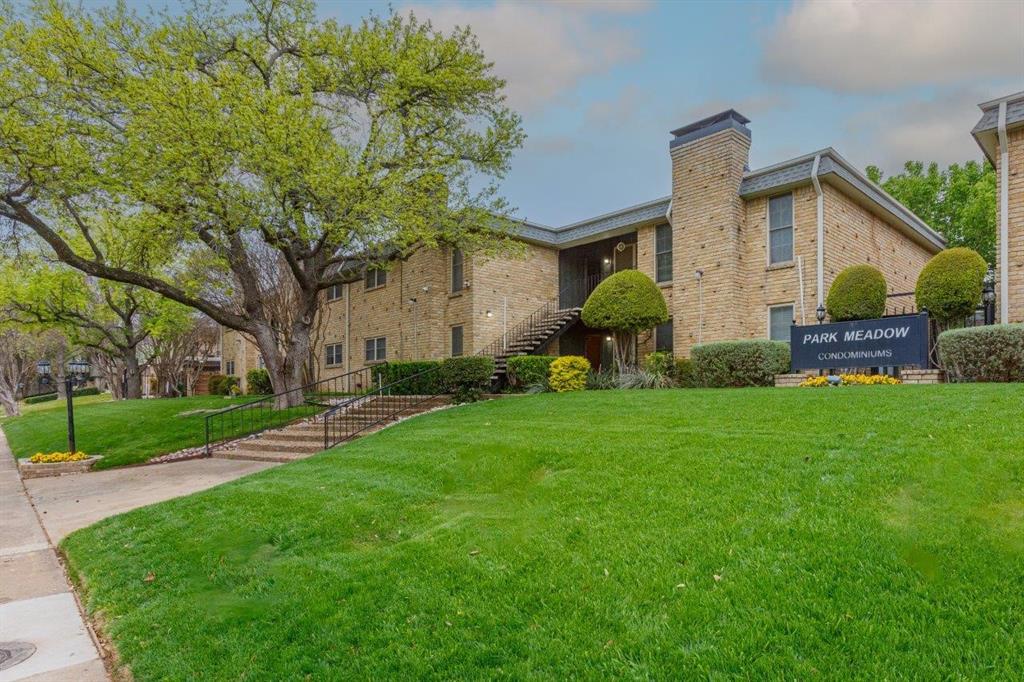 Major Price Reduction!  1st  Floor, 2 Bdrm, 2 Bath Condo Offering A Great Location. Situated Close to Great Shopping, Exceptional Restaurants, Fun Night Life, Quick Access To Central Expressway & Minutes From Downtown Dallas.  Cozy Family Room Features WBFP With Gas Starter, FP Tools & 2 Inch Faux Blinds.  This Living Space Is Perfect For Entertaining Guest or Comfortable Family Enjoyment.  The Kitchen Offers Electric Cooktop, Stainless Steel Sink, Frigidaire Refrigerator With Water Filtration System And Service Bar.  The Primary Bdrm with Ensuite Bath & Spacious Bdrm Also Features A Generous WIC.  The 2nd Bdrm is Good Sized With WIC & Also Offers Wood-Like Laminate Floors.  The Stackable Washer & Dryer In Utility Closet Conveys.  This Pleasurable Community Offers A Beautiful Setting For The Community Pool & Entertainment Area.  Bring Your Decorating Ideas & Make This Great Location Yours!  The HOA Covers All Utilities Except For Cable & Internet.   Don’t Miss This Opportunity To Make This Address Yours!  New Carpet  And Pad Installed.