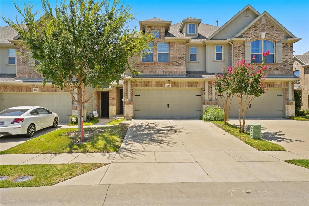 Welcome to 2317 Cortellia St. in Plano, TX a beautifully maintained 3 bedroom townhome offering modern comfort, efficiency, and low-maintenance living in a prime location. Built in 2017, this energy-efficient home combines contemporary design with thoughtful functionality. The open-concept layout seamlessly connects the kitchen and living area, creating an inviting space perfect for entertaining or relaxing at home. The kitchen features sleek stainless steel appliances, elegant marble countertops, and ample cabinetry, making it both stylish and practical.  The first floor is enhanced with durable ceramic tile flooring and upgraded light fixtures that add a modern touch throughout the main living space. Upstairs, the spacious primary suite provides a comfortable retreat, highlighted by an oversized walk-in shower and a luxurious 36-inch vanity that offers both convenience and sophistication.  Step outside to enjoy your private backyard, complete with a privacy fence ideal for outdoor relaxation, pets, or small gatherings. Even better, yard maintenance is fully covered by the HOA, giving you the benefits of outdoor space without the upkeep.  Located in a desirable Plano neighborhood with easy access to shopping, dining, and major highways, this move-in-ready townhome offers the perfect blend of comfort, style, and convenience.  Don’t miss the opportunity to make this exceptional property your next home!