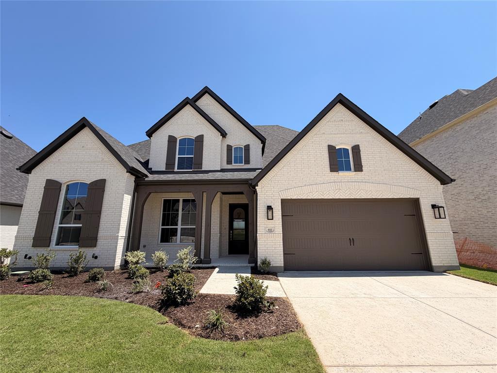 GREEBELT LOT in Wildflower Ranch. The two story dining and family room of this popular Highland Homes floorplan is highlighted by a floor to ceiling fireplace. Step through the slider doors and out into a large covered outdoor living area overlooking a forested greenbelt with creek.  Cabinetry abounds in the massive kitchen and breakfast area. Primary suite features a bay window and a freestanding tub with dropped shower. Each bedroom in this home has its own private bath and upstairs bedrooms have been expanded.  Cozy media room on the first floor and large game room on the second. Wildflower Ranch features an onsite Northwest ISD elementary school, lazy river, resort style pool, miles of trails, parks, playgrounds, an onsite convenience store. Pickleball and splashpad coming soon.