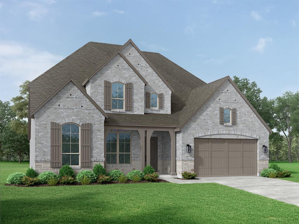 GREEBELT LOT in Wildflower Ranch. The two story dining and family room of this popular Highland Homes floorplan is highlighted by a floor to ceiling fireplace. Step through the slider doors and out into a large covered outdoor living area overlooking a forested greenbelt with creek.  Cabinetry abounds in the massive kitchen and breakfast area. Primary suite features a bay window and a freestanding tub with dropped shower. Each bedroom in this home has its own private bath and upstairs bedrooms have been expanded.  Cozy media room on the first floor and large game room on the second. Wildflower Ranch features an onsite Northwest ISD elementary school, lazy river, resort style pool, miles of trails, parks, playgrounds, an onsite convenience store. Pickleball and splashpad coming soon.