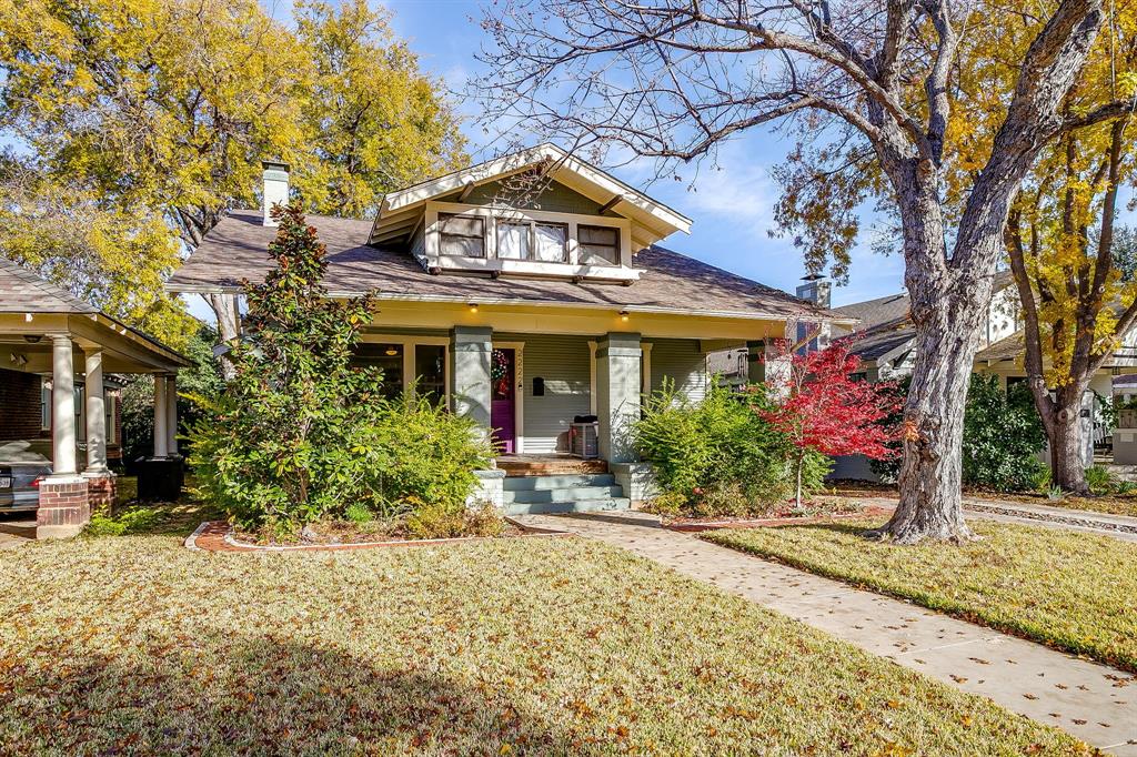 SELLERS ARE WILLING TO CONTRIBUTE $15,000 TO BUYER AT CLOSING for an interest rate buydown, closing costs, or updates to the home. Welcome to Mistletoe Heights…a neighborhood of cozy bungalows, front porches, and leafy streets! 2222 West Magnolia is THE HOME that most exemplifies this wonderful, historic neighborhood. A true four-bedroom Craftsman-style bungalow built in 1918, this home features numerous updates, including a stylishly renovated primary bathroom, a 1.5-car garage with attic storage built in 2020, a rebuilt front porch, and a new driveway with an automatic gate. Filled with original features such as hardwood floors, a working gas log fireplace, beautiful built-in shelving in the formal living, and great storage in the dining room window seats. Additionally, this home includes three full bathrooms, a formal living area plus a family room, a large formal dining room, and a separate utility room. Only a short walk to Newby Park and coveted Lily B Clayton Elementary. Sweet Lily B has been a source of beauty and pride for students, parents, teachers, and neighbors since 1922. Finally, this home is located within minutes of Sundance Square and the Cultural District. Better yet, it’s walkable to the Fort Worth Zoo, Trinity Trails, and several shops & restaurants in Westbend, making Mistletoe Heights a wonderful place to call home!