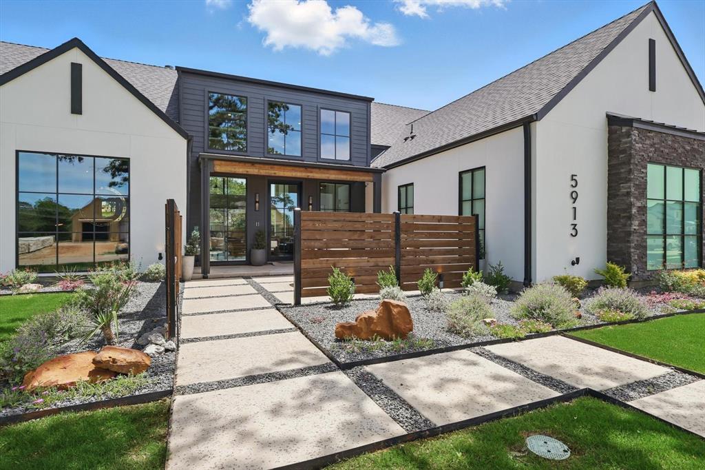 Stunning one story SMART HOME with 4 CAR GARAGE & PICKLEBALL COURT, designed for seamless indoor-outdoor living & entertaining. Out front there's a gated courtyard offering privacy & sunset views. This architecturally designed modern home has high ceilings, hardwood floors, gorgeous custom lighting, wood beams, plenty of storage & floor to ceiling wood-wrapped Pella windows & sliders. The grand family room has an elegant 74-inch Napoleon Vector fireplace & an impressive wall of windows overlooking the spacious outdoor living areas. Designed for both luxury & functionality, the home features an expansive kitchen with its XL island, 6 burner Thor gas range with double ovens, & custom cabinetry. The adjacent prep kitchen has an additional dishwasher, a microwave & space for 2nd fridge, making this a true culinary delight! The vaulted, beamed primary bedroom offers views of the backyard, while the bathroom exudes luxury with custom XL DOUBLE ENTRANCE SHOWER, soaking tub, 2 SEPARATE WATER CLOSETS & 2 WALK IN CLOSETS with EXPANSIVE CUSTOM BUILT INS. Ensuite 2nd & 3rd bedrooms, 4th bedroom-office features floor to ceiling window, wall of built-ins & a SECRET ROOM!  XL game flex room at the rear of the home.  Laundry room has dog washing station, 2 separate garage entrances (with epoxy flooring and EV outlets). The back does not disappoint with the beautiful private travertine patio, with PICKLEBALL COURT and TOURNAMENT LIGHTING. 

SMART HOME FEATURES that can be controlled on apps:  Doors (including garages), lighting, motorized blinds, sound system, tvs, alarm system, heating & cooling, Lorex cameras, speakers (Sonos). Conveying: washer & Dryer, some flat screens & sound bars; smart home components.