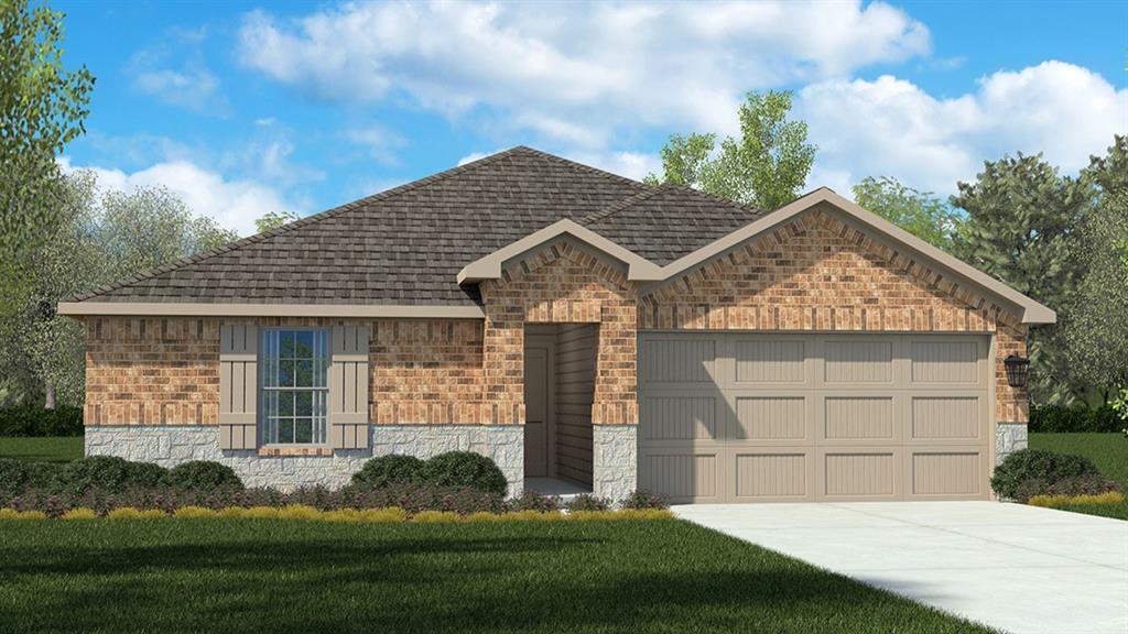 Stunning new D.R. Horton home in the Bella Vista community located in Granbury and Granbury ISD! The single-story Bellvue Floorplan, Elevation B, with an estimated Summer completion, offers 3 bedrooms, 2 bathrooms, and a 2-car garage, thoughtfully designed with an open-concept layout that maximizes both comfort and functionality. The family room serves as the heart of the home and flows seamlessly into the dining nook and contemporary kitchen, creating a warm and inviting space ideal for everyday living and entertaining. The well-appointed kitchen features quartz countertops, 36” painted cabinets, stainless steel appliances, an electric range, stainless steel sink, center island, and a walk-in pantry for convenient storage. The private primary suite includes an en-suite bath with dual quartz vanities, a 5-foot oversized shower, and a walk-in closet located just off the bathroom. Two secondary bedrooms and a full bathroom with a quartz vanity top provide flexible space for family members, guests, or a home office. Luxury vinyl plank flooring enhances the main living areas and wet zones for durability and easy maintenance. Built with energy-efficient construction and equipped with America’s Smart Home Technology. Exterior highlights include a landscape package, full sprinkler system with rain sensor, privacy fencing, and more. Bella Vista in Granbury is more than a place to live it’s a place to call home.