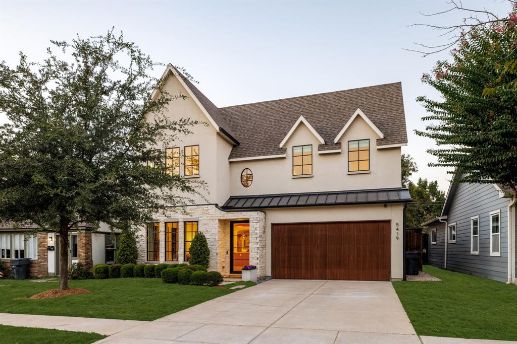 Breathtaking transitional design, custom built by Fairmont Homes in 2018, this residence delivers luxury living at its finest—just steps from the highly anticipated 161,000 SF mixed-use development on Henderson Avenue + the best of Greenville restaurants & shopping. A light-filled, two-story foyer sets the tone, opening to an elegant dining room crowned with a statement chandelier. Thoughtful details abound, including graceful archways with beam accents, museum-finished walls, expansive windows, & pristine white oak hardwoods throughout. The first-floor primary suite is a true retreat, featuring a spa-inspired bath with luxurious finishes & a spacious walk-in closet with a makeup vanity. A private study, tucked away for quiet focus, makes the ideal home office. At the heart of the home, the chef’s kitchen impresses with rift-cut white oak accents, custom inset cabinetry, JennAir professional appliances, & a generous walk-in pantry. A stylish bar connects seamlessly to the family room, designed for effortless entertaining. Indoor and outdoor living blend beautifully as the family room opens to a covered loggia overlooking the backyard retreat. Outside, a sparkling pool with separate spa, tanning ledge, & integrated bench seating offers the perfect balance of relaxation and recreation, all framed by beautifully manicured artificial turf. Upstairs, a large game room anchors four spacious secondary bedrooms, each with an en-suite bath & walk-in closet, ensuring comfort & privacy. Stay effortlessly organized with abundant storage throughout, including built-in mudroom cabinetry, supplemental closets, & ceiling-mounted garage storage. This residence is truly turnkey, complete with custom window treatments—including designer draperies, rods, & Roman shades—plus an integrated AV system with built-in speakers and cameras. Do not miss this exceptional home, ideally situated on one of Lower Greenville’s most desirable blocks, surrounded by high-value new construction.