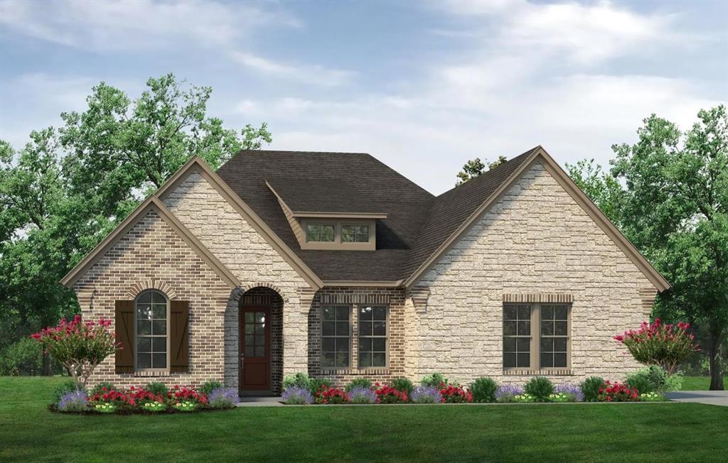 Estimated September 2026 completion! Ask us about our Trade In Trade Up program, we can buy your home! Step into the Bluebonnet by Riverside Homebuilders and embrace a lifestyle of comfort and functionality. With 4 bedrooms and 3 bathrooms sprawled over 2,686 square feet, this single-story haven offers ample space for every member of the family. As you enter through the inviting porch, the airy foyer sets the tone for the home's open layout. To the left, a flex room awaits, beckoning to be transformed into your ideal space—whether you envision a home office, gym or hobby room. Continue through the foyer to discover the heart of the home—a luminous dining room bathed in natural light. Beyond lies the main living area, a seamless fusion of the expansive kitchen, cozy family room featuring a fireplace and a charming nook adorned with picturesque windows. On the right wing of the home, privacy awaits with three traditional bedrooms and a breathtaking owner's suite. The owner's retreat boasts a spacious walk-in closet and a spa-like bathroom, offering a sanctuary for relaxation. Convenience is paramount with the laundry situated just off the bedrooms, accompanied by a mud bench near the garage entrance. To embrace the beautiful DFW weather without having to leave your home, step outside to the generous covered patio—where endless possibilities for outdoor enjoyment await. With its thoughtful design and inviting atmosphere, the Bluebonnet embodies the epitome of charming Texas living for all families alike.