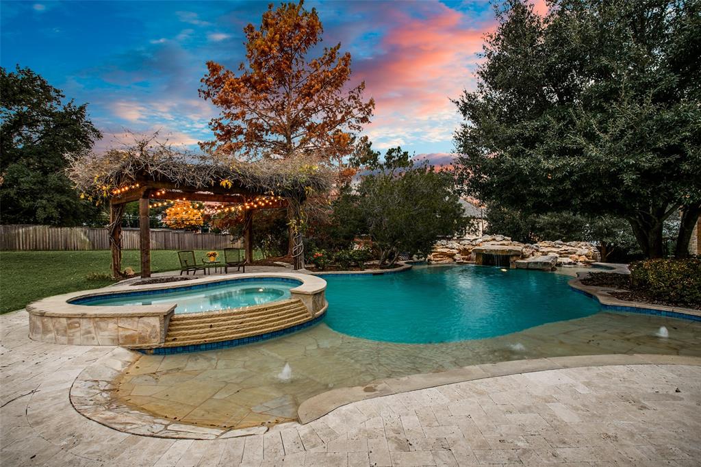 This custom built home on a .76 acre lot in the prestigious Janmar neighborhood offers many living options and privacy. The first floor features a large primary suite, formals, study, exercise, and guest room. The gourmet kitchen opens to the main living area with gorgeous views of the expansive lawn and pool, ideal for entertaining. Additionally, there is a second primary bedroom suite with its own kitchen, living room, and study or flex space. Lovingly referred to as The Casita, it has its own entrance, garage, laundry room, and patio. Thoughtfully connected to the entire home, it is perfect for a home office, vacationing family, or multi generational living. Upstairs features a game room and two ensuite bedrooms and a walk in, large floored attic space. This luxury home offers every comfort and convenience, all while being located in the heart of North Dallas convenient to schools, healthcare, dining, and the best shopping. Truly an exceptional home.