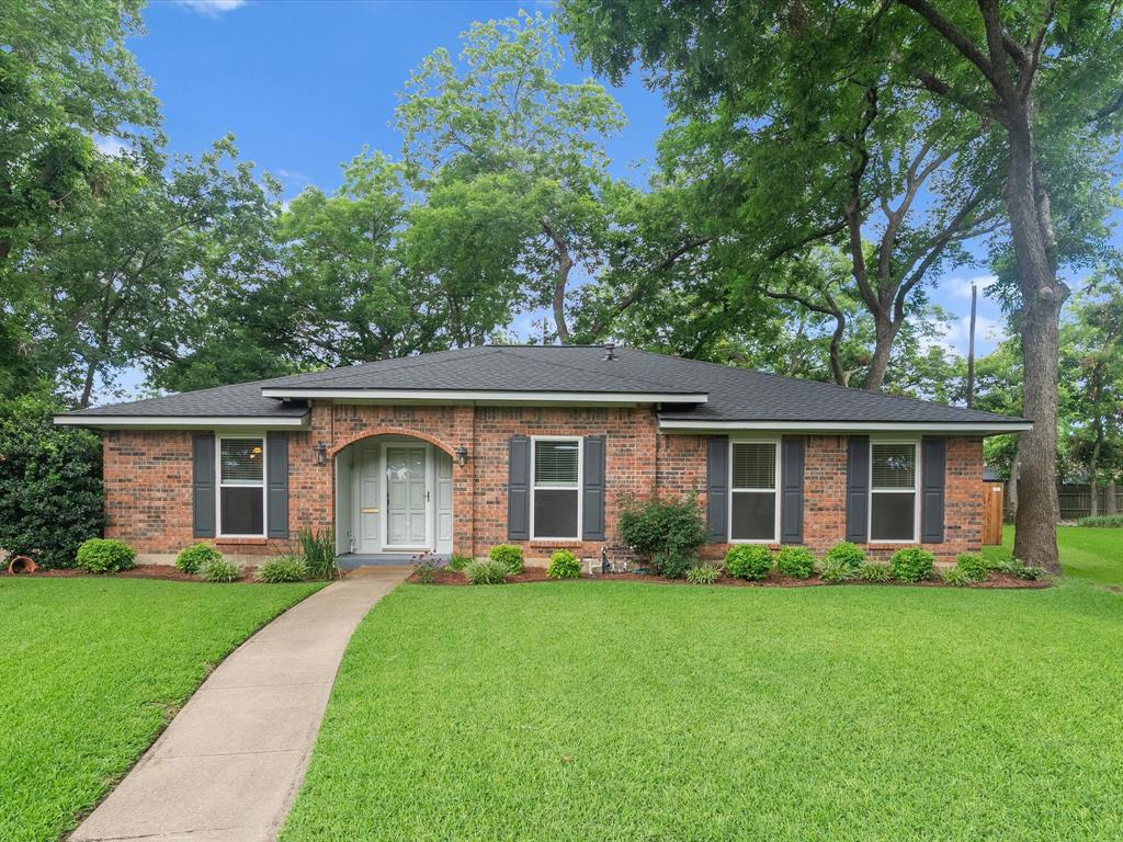 Check out this one of kind gem found in the neighborhood of Presidential Estates! Nestled beneath a canopy of mature shade trees on a beautifully landscaped lot, this inviting single-story home offers the perfect blend of character, space, and functionality. From the moment you arrive, you'll appreciate the curb appeal, manicured lawn, and welcoming front entry. Inside, you'll find freshly painted interiors, abundant natural light, and multiple living and dining spaces designed for both everyday living and entertaining. The spacious family room is a true centerpiece, featuring dramatic coffered ceilings with exposed beams, a stunning brick fireplace, built-in shelving that create a warm and inviting atmosphere.

The kitchen offers generous cabinet and countertop space, appliances, decorative backsplash accents, and a functional layout that opens seamlessly to the breakfast area. Enjoy morning coffee with views of the backyard through the large sliding glass doors that flood the space with natural light. The primary suite provides a comfortable retreat with ample space and privacy with his and her closets! All while the secondary bedrooms are generously sized and versatile enough for guests, family, or a home office.

Step outside to enjoy the peaceful backyard setting complete with mature trees, patio space, pool and plenty of room for outdoor entertaining, gardening, or simply relaxing in your own private oasis. This home offers the perfect combination of classic architecture, generous living spaces, and endless potential to make it your own. Don't miss the opportunity to own this charming property before it is gone! See this home today!