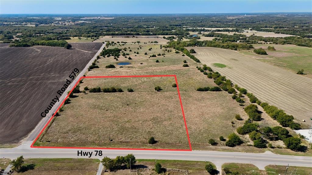 Prime 10-acre tract of raw land located at the hard corner of Highway 78 and County Road 579, less than one mile from the major intersection of Highway 121 and Highway 78. This highly visible property offers over 1,400 feet of total road frontage, delivering excellent access and exposure in a rapidly growing corridor.

Ideally situated just minutes from Anna, Melissa, and McKinney, the property lies directly in the path of continued residential and commercial expansion, making it well-positioned for future growth.

With its strategic location and strong frontage, this tract presents a prime investment opportunity—perfect for development now or long-term hold. The property is currently under an agricultural exemption, providing reduced property taxes while you plan your investment.

A rare opportunity to secure a premium corner property in one of North Texas’s most active growth areas.