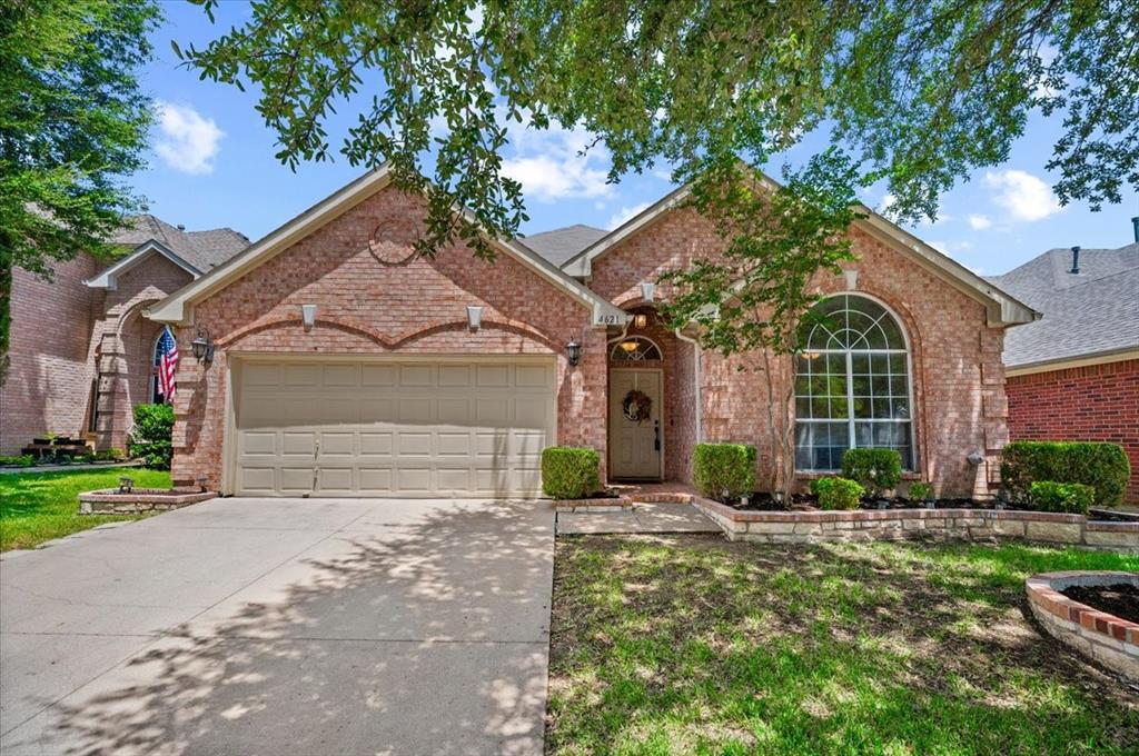 Designed with today's lifestyle in mind, this open-concept home combines spacious living areas, vaulted ceilings, and abundant natural light to create a warm, inviting place you'll love coming home to. From the moment you step inside, you'll appreciate soaring vaulted ceilings, abundance of natural light that make this home feel both spacious, inviting. The flexible front room with French doors, a beautiful Palladian window offers the perfect space for an office, playroom, or 4th bedroom, giving you options. The heart of the home is designed for everyday living & effortless entertaining. Generous living rm features a gas fp, crown molding, walls of windows that flow seamlessly into dining area. Granite, refinished cabinetry, updated lighting, ceiling fans, neutral paint, blinds, durable tile, laminate wood flooring create a clean, move-in ready feel. Tucked privately in back, the spacious primary suite offers a relaxing retreat w room for sitting area, large walk-in closet, an ensuite bath featuring dual vanities, a garden tub, and separate shower. Two additional bedrooms are conveniently located near the hall bath, creating an ideal layout for family or guests.  Step outside and enjoy an extension of your living space on the covered patio, complete with a wood-burning fireplace and TV wiring—perfect for relaxing evenings, watching the big game, or dining outdoors. The recently installed 8-foot board-on-board fence creates a wonderfully private backyard.
Recent improvements include a new water heater installed in January 2026 and the beautiful 8-foot board-on-board privacy fence installed approximately two years ago.  Located in highly regarded Keller ISD, this home is within walking distance of Arcadia Park, where you'll enjoy walking trails, playgrounds, tennis courts, playgrounds, and disc golf. Combining a thoughtful floor plan, quality updates, outdoor living, and an outstanding location, this home offers the lifestyle today's buyers are looking for.