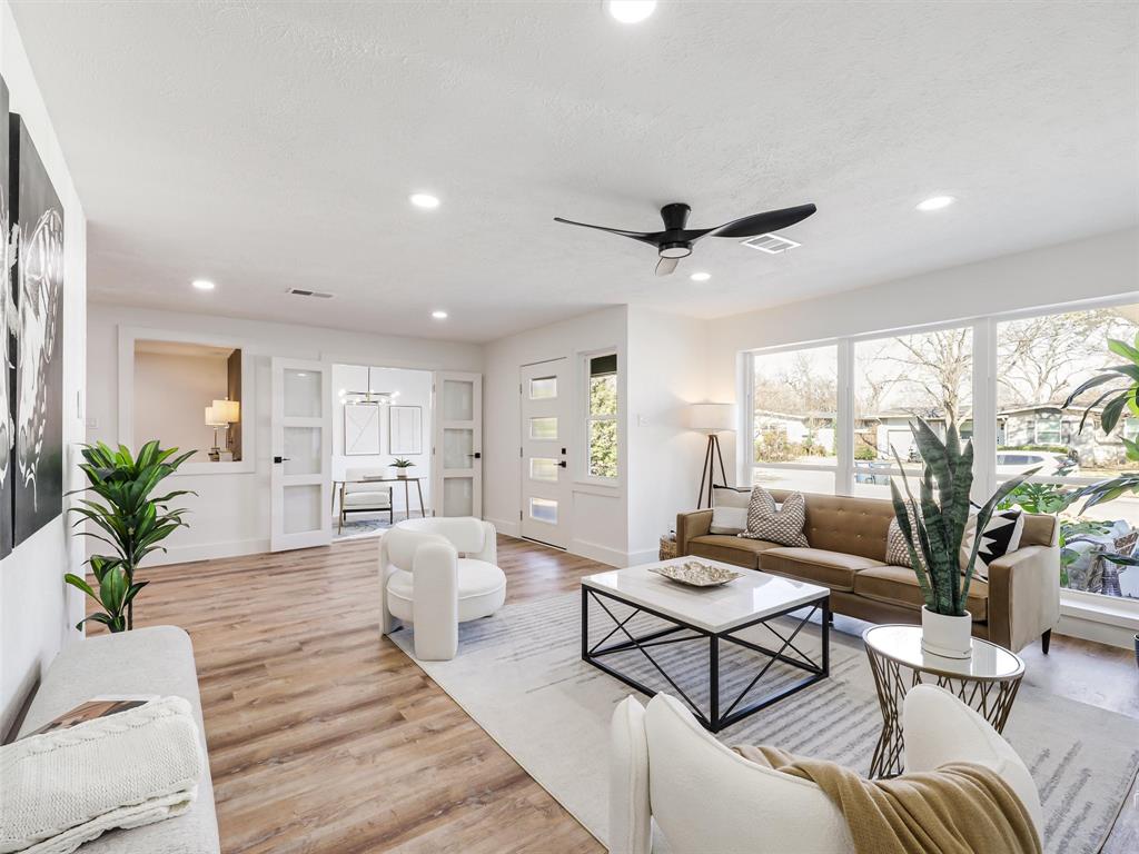STOP SCROLLING THIS IS THE ONE!!!  COVETED CHARMING LAKE HIGHLANDS LIVING AT ITS FINEST!!!  PRICED TO WOW WIHT THIS FULLY REMODELED HOME.  Welcome to a rare gem in the coveted L Streets of Lake Highlands, where tree-lined streets, timeless charm and one of Dallas' most beloved communities create the perfect backdrop to your new home chapter. This beautifully designed completely remodeled home boasts 4 bedrooms and 3.5 baths and office space.  The open floorplan creates a great entertaining opportunity.  Tons of natural light flood the home.  Enjoy outdoor time on either your front or back patios.  Creating a perfect indoor outdoor living.  One of the key selling points to consider is the 2 car garage ( alley access ) with a full flex space above.  With its own private full ensuite bathroom and charming Juliette balcony, this light-filled retreat opens a world of possibilities.  Imagine it as a secondary primary suite for guests or multigenerational living, a spacious game room for unforgettable family nights, creative studio or even a rental. Homes in The L Streets are more than addresses they're part of a lifestyle filled with neighborhood walks, community spirit and a place where memories unfold. Location to highly sought after Lake Highlands Elementary is a short 2 block walk.  Tons of updates and upgrades and all info is listed in supplements.  Come fall in love with a home that feels like its been waiting for you.