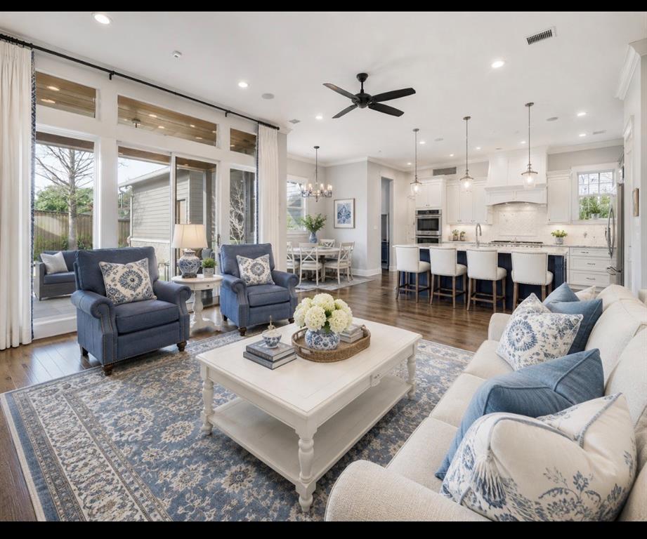 This exceptionally well-lit 5-bedroom home in University Park offers 4221 square feet of luxury living.  Step inside and experience a thoughtfully planned space designed for family living.  Every detail has been carefully considered, including the chef's kitchen, gorgeous living area, spacious bedrooms, a downstairs office, and two kids' play areas.  The oversized primary bedroom is a sanctuary, and the bathroom and his-and-hers closets provide ample space.  This property sits on a beautiful cul-de-sac, very convenient to schools and shopping.  The backyard has a beautifully landscaped yard, complemented by a covered patio and outdoor cooking area. Please note that some images are AI-generated to show what different interior designs would look like. Don't miss this opportunity to own a masterpiece house.