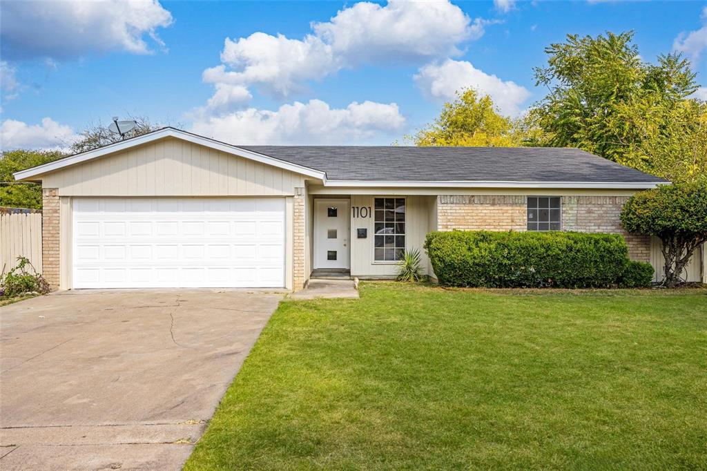 Come check out this stylishly remodeled home  that offers 4 bedrooms and 2 full bathrooms. One of the secondary bedrooms is larger than average. Even though this house is only 1302 sq ft the layout makes it seem larger. All fresh bathrooms & granite counter tops. Eat in kitchen and a breakfast bar that can hold up to 4 barstools. Not to mention all of the beautiful modern fixtures ceiling fans, faucets and more. Accent walls in both the living area and the primary bedroom.  French doors open up to a Huge backyard ready for entertaining , tons of potential there just waiting for you.