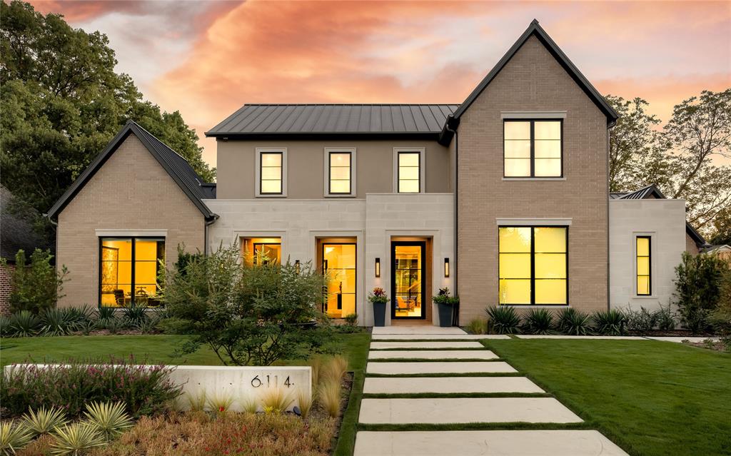 Stunning 5-bedroom, 5.2 bathroom contemporary residence built by Hayes Signature Homes, featuring a luxurious downstairs primary suite and a guest suite for added convenience. Enjoy a gourmet kitchen equipped with Wolf and SubZero appliances, complemented by beautiful wood finishes throughout. The open-concept design includes spacious living areas and both upstairs and downstairs game or flex rooms, perfect for entertainment. Step outside to your own private oasis with a sparkling pool and expansive patio with built in heaters and screens, ideal for outdoor gatherings. This home seamlessly blends modern elegance with transitional warmth.